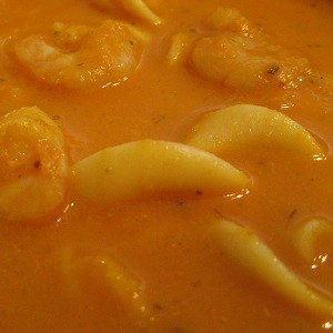 "Al's Creamy Tomato Pasta Shrimp Soup"
